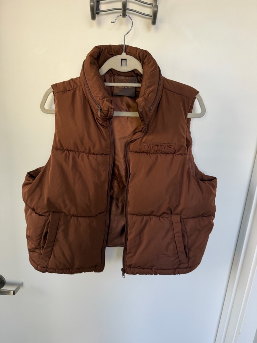 Forever 21 Brown Quilted Puffer Vest